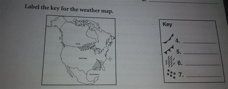 Label the key for the weather map.-example-1