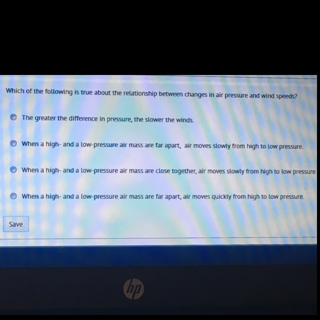 Which of the following is true about the relationship between changes in air pressure-example-1