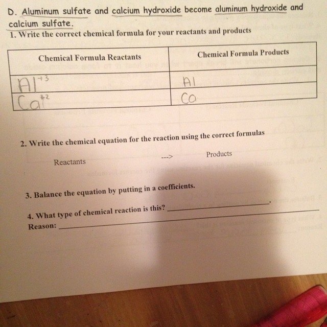 Write the correct chemical formula for your reactants and products-example-1