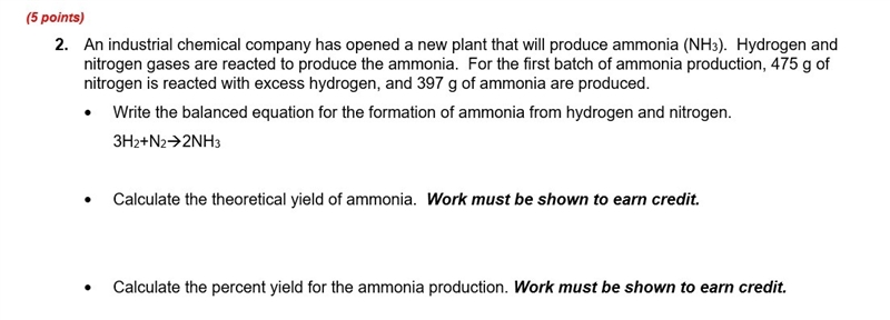 PLEASE HELP! 25 POINTS!!!! I got the #1, just not #2 and #3. An industrial chemical-example-1