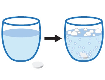 The image shows what happens when an antacid tablet is placed in water. The process-example-1