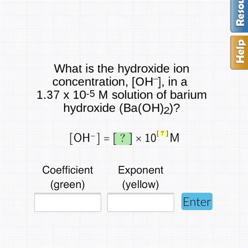 What is hydroxide ion concentration, [OH-], in a 1.37 x 10^-5 M solution of barium-example-1