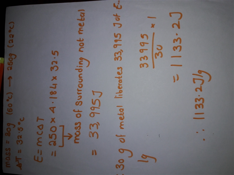 What is the specific heat capacity of the metal? use sig figs here. Make sure to choose-example-1