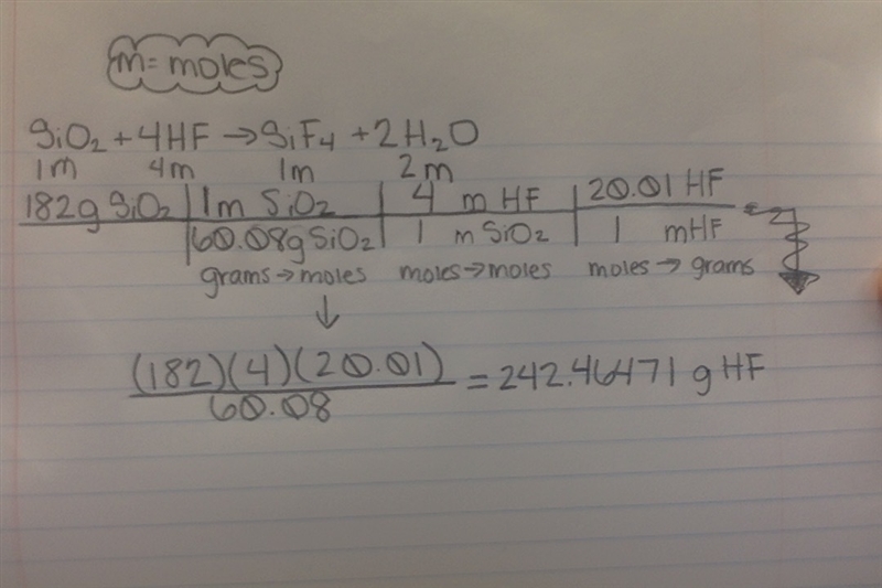 HELPPP ASAP 15)Given: SiO2 + 4HF → SiF4 + 2H2O In this chemical reaction, how many-example-1