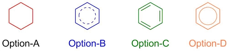 Which structural formula does not represent benzene? a hexagon with nothing drawn-example-1