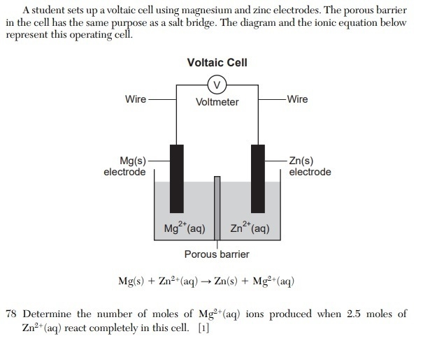 Determine the number of moles of mg2+(aq) ions produced when 2.5 moles of zn 2+aq-example-1