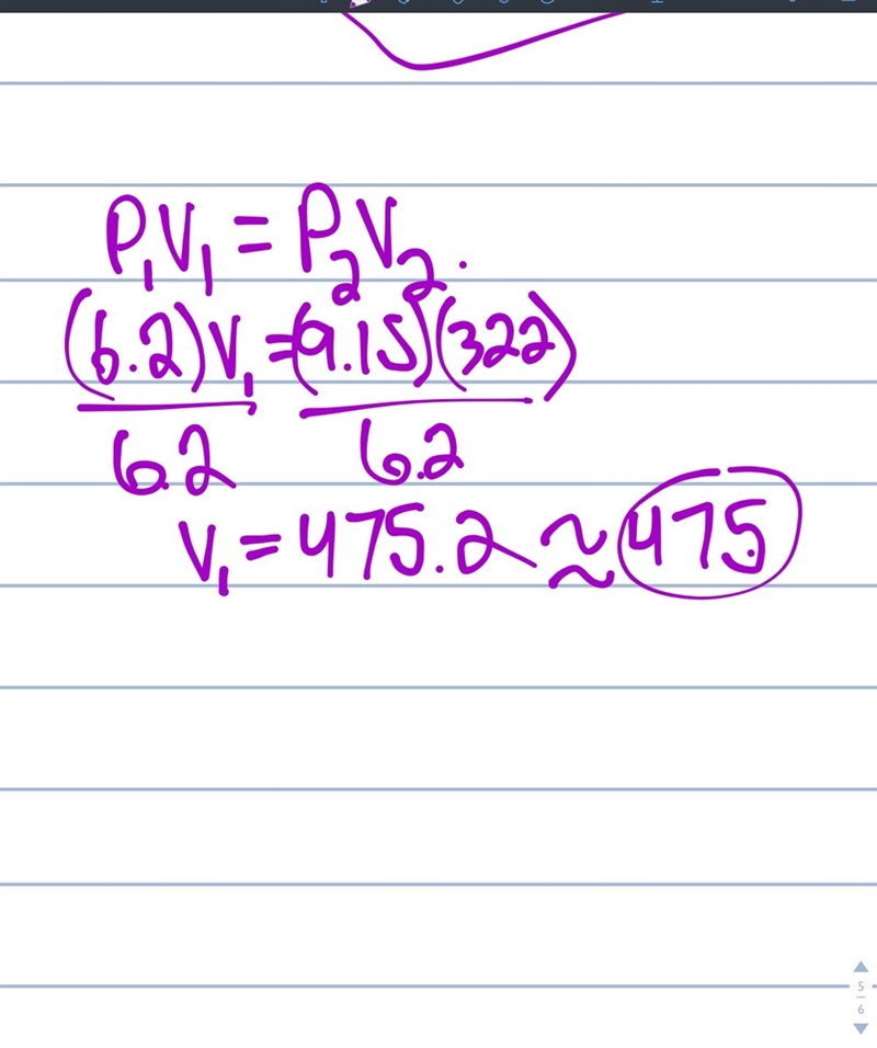 a gas that exerts a pressure of 6.20 atm in a container with a volume of ____ mL will-example-1