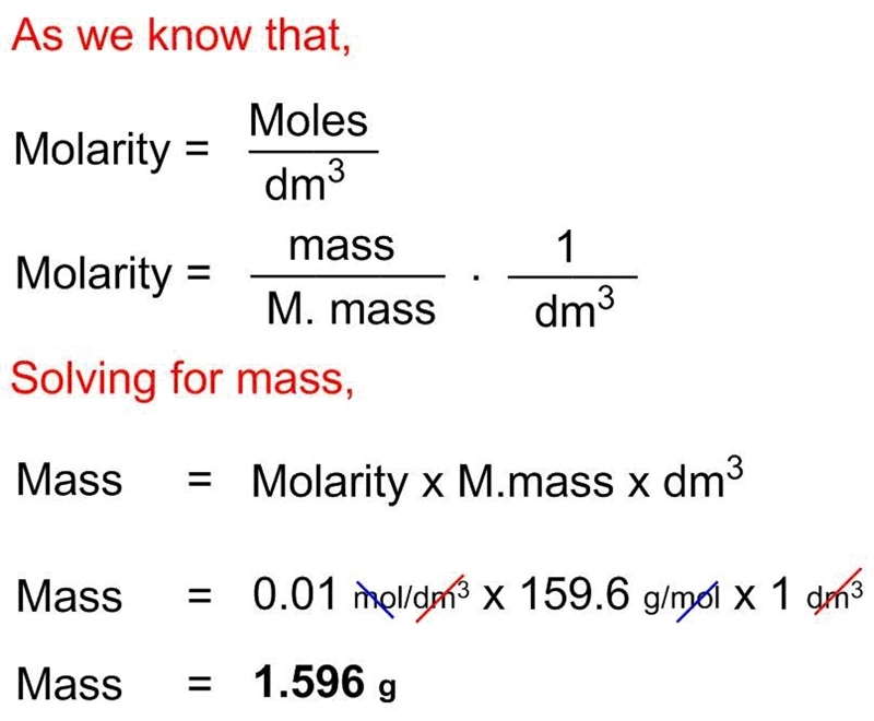 A solution of CuSO4 is labelled 0.01 M. How much CuSO4 in grams, must be used to make-example-1