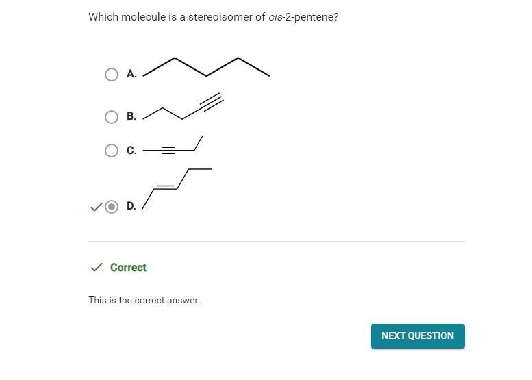 Which molecule is a stereoisomer of trans-2-pentene?-example-1