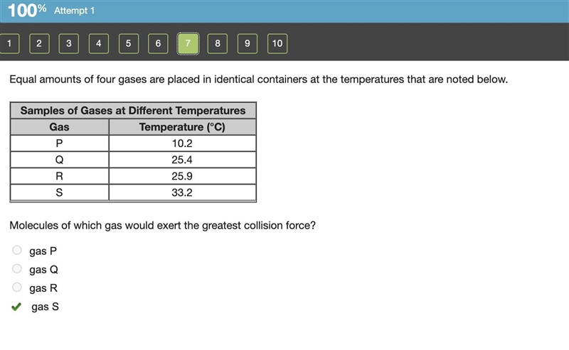 Equal amounts of four gases are placed in identical containers at the temperatures-example-1