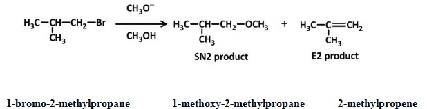 What organic products would be formed from the reaction of 1-bromo-2-methylpropane-example-1