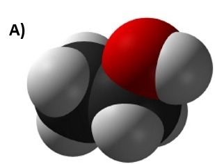 The molecular formula for methanol is CH3OH. Which model shows methanol? (black = carbon-example-1