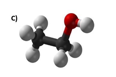 The molecular formula for methanol is CH3OH. Which model shows methanol? (black = carbon-example-3