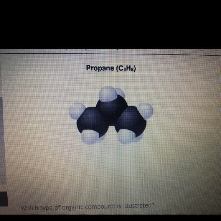 What type of organic compound is illustrated? I’m doubling points Hydrocarbon Halogen-example-1