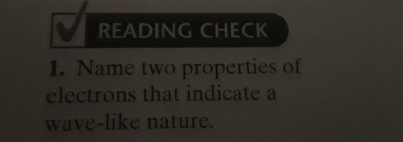 Name two properties of electrons that indicate a wave-like nature-example-1