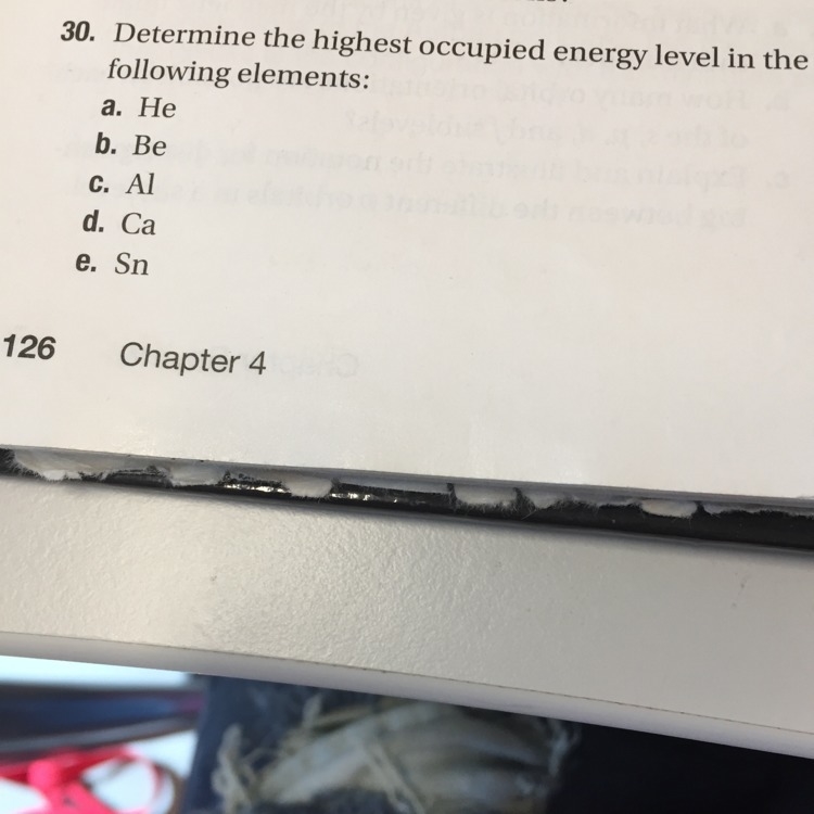 Determine the highest occupied energy level in the-example-1