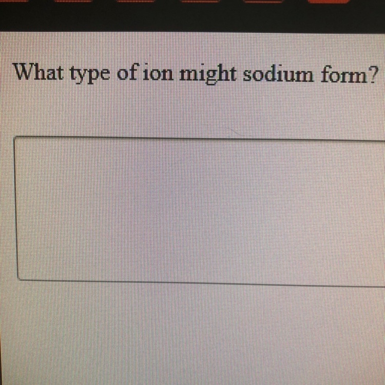 Whay type of ion might sodium form?-example-1