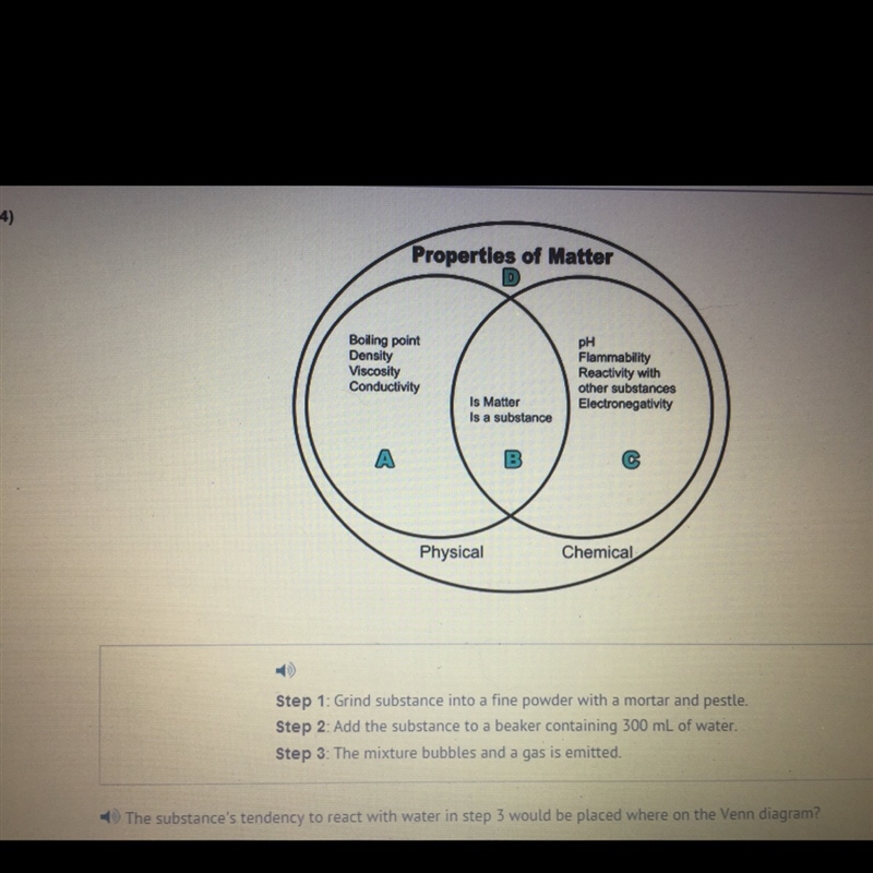 The substance’s tendency to react with water in step 3 would be placed where on the-example-1