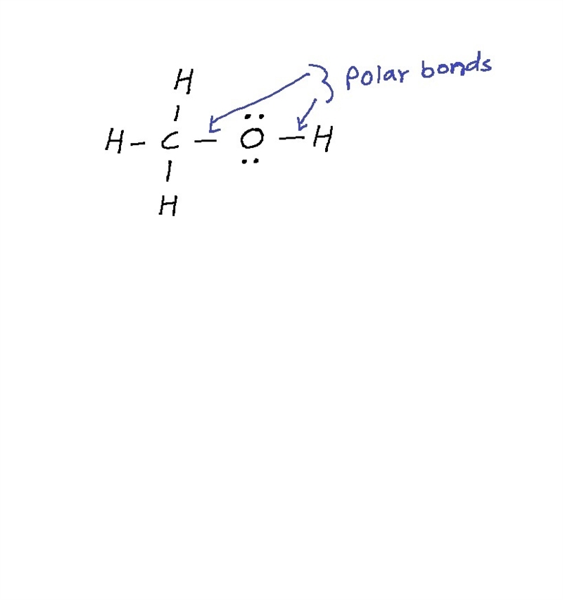 Construct the CH3OH molecule and describe its polarity-example-1