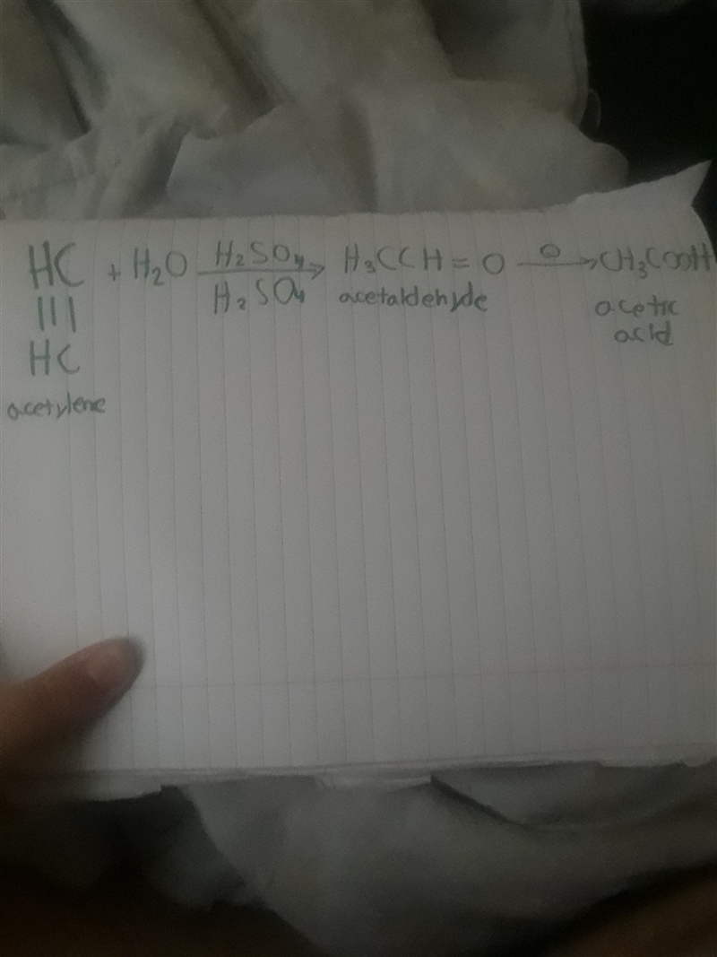 Synthesis of acetic acid from acetylene-example-1