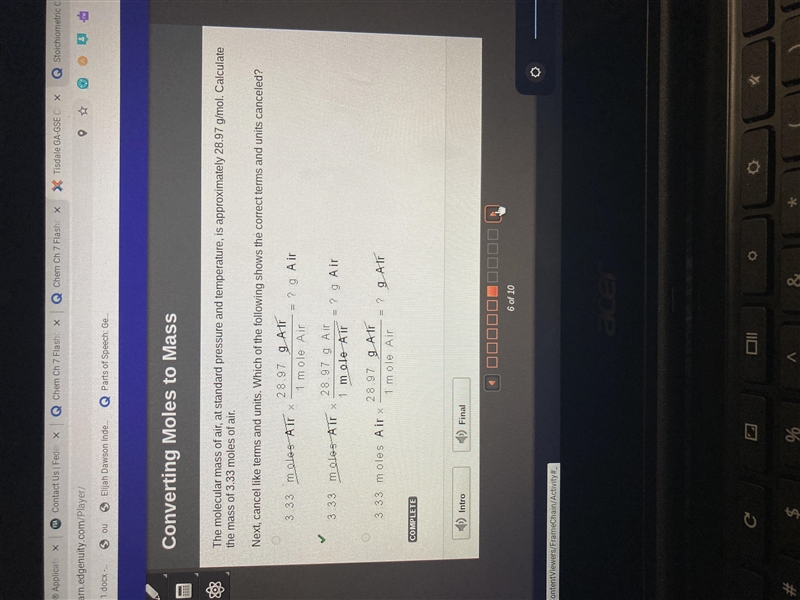 The molecular mass of air, at standard pressure and temperature, is approximately-example-1