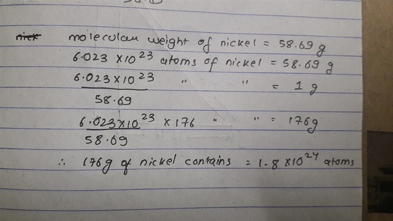 How many atoms are in a 176 gram sample of nickel-example-1