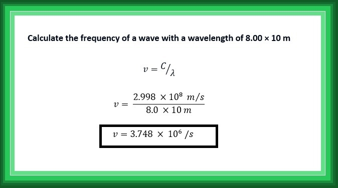 Calculate the frequency of a wave with a wavelength of 8.00x10 m. In what region of-example-1