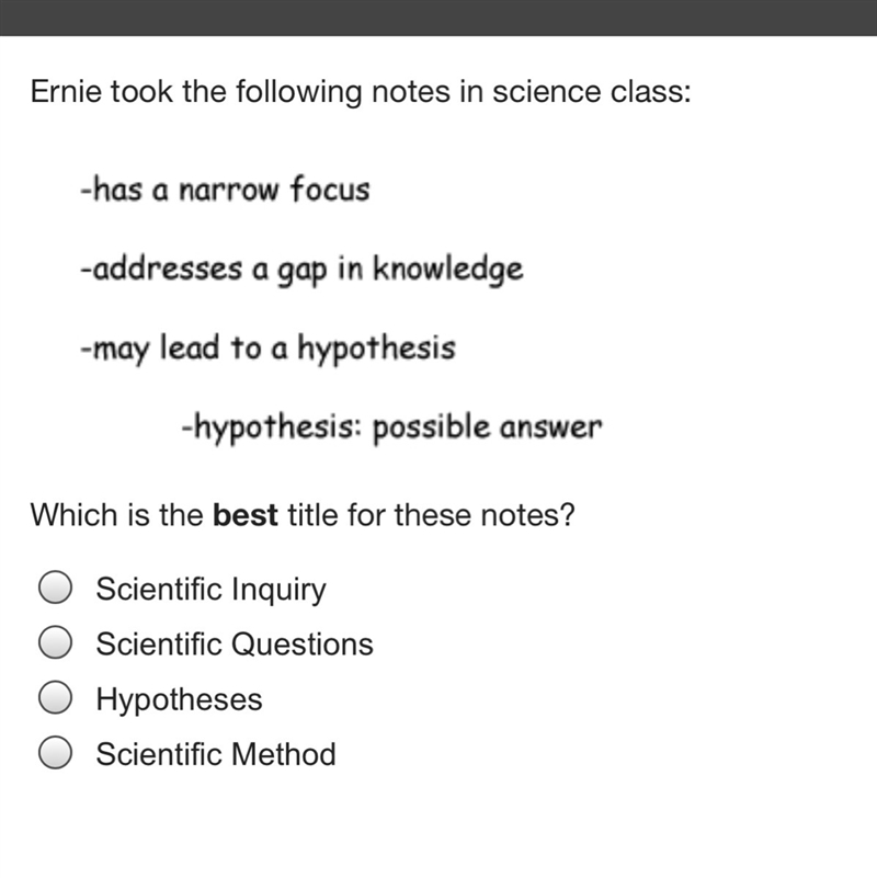 What’s the answer I think is scientific Inquiry-example-1