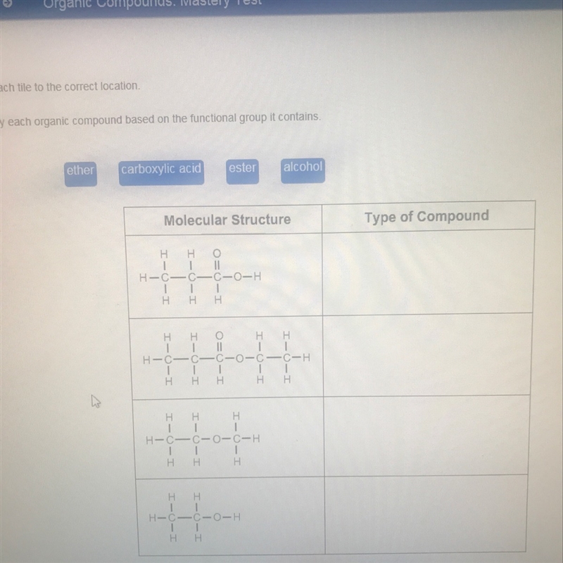 Classify each organic compound based on the functional group it contains-example-1