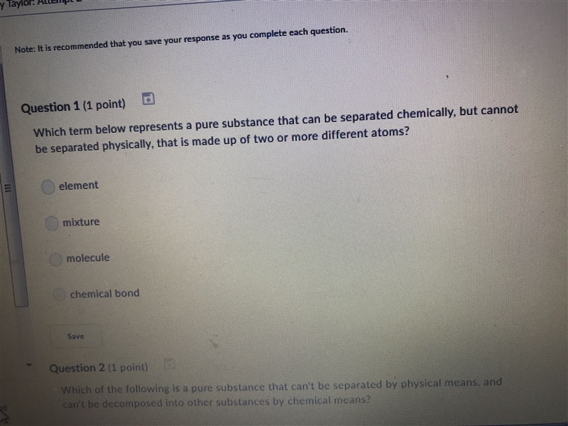 Which of the following represents a pure substance that can be separated chemically-example-1