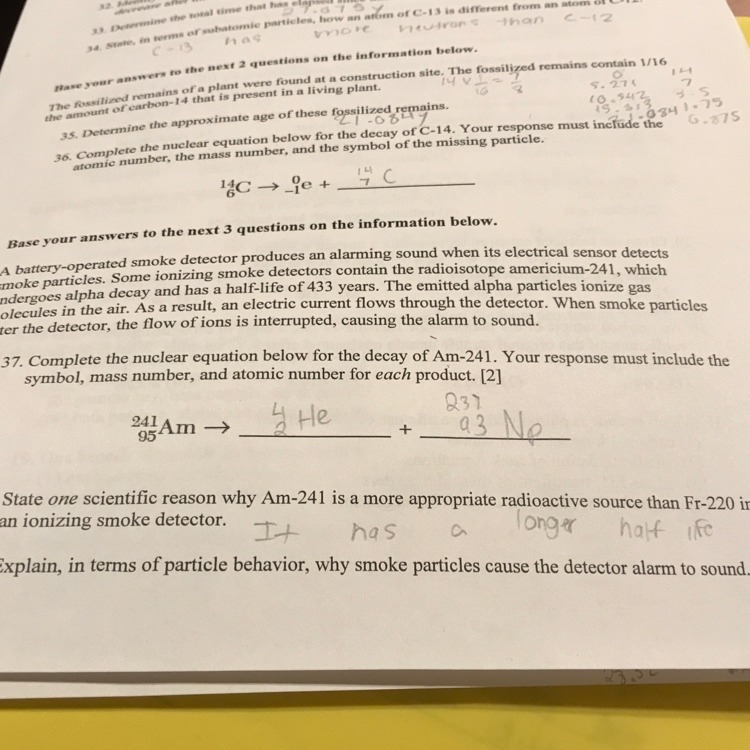 Explain, in terms of particle behavior why smoke particles cause the detector alarm-example-1