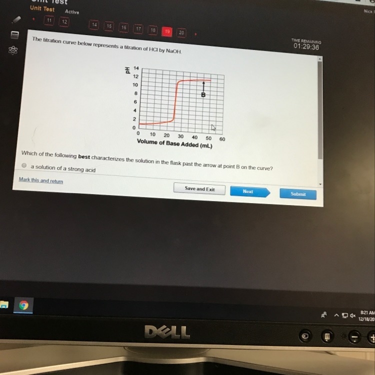 The titration curve below represents a titration of HCI by NaOH.-example-1