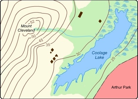 Which information is represented by a line on this map? A. points with the same elevation-example-1