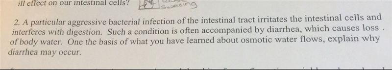 Why diarrhea may occur?-example-1