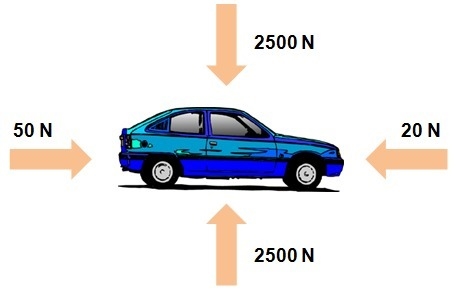 What are the magnitude (size) and direction of the cumulative force acting on the-example-1