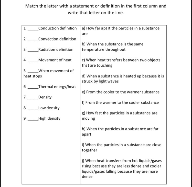 Match the letter with a statement or definition in the first column and write that-example-1