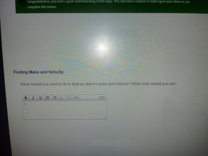 What would you need to find an objects mass and velocity? what tools would you ude-example-1