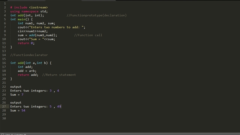 Write two functions:a function named sum which takes two integer values as arguments-example-1