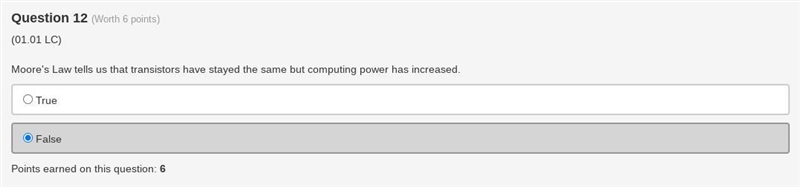 Moore’s law tells us that transistors have stayed the same but computer power has-example-1