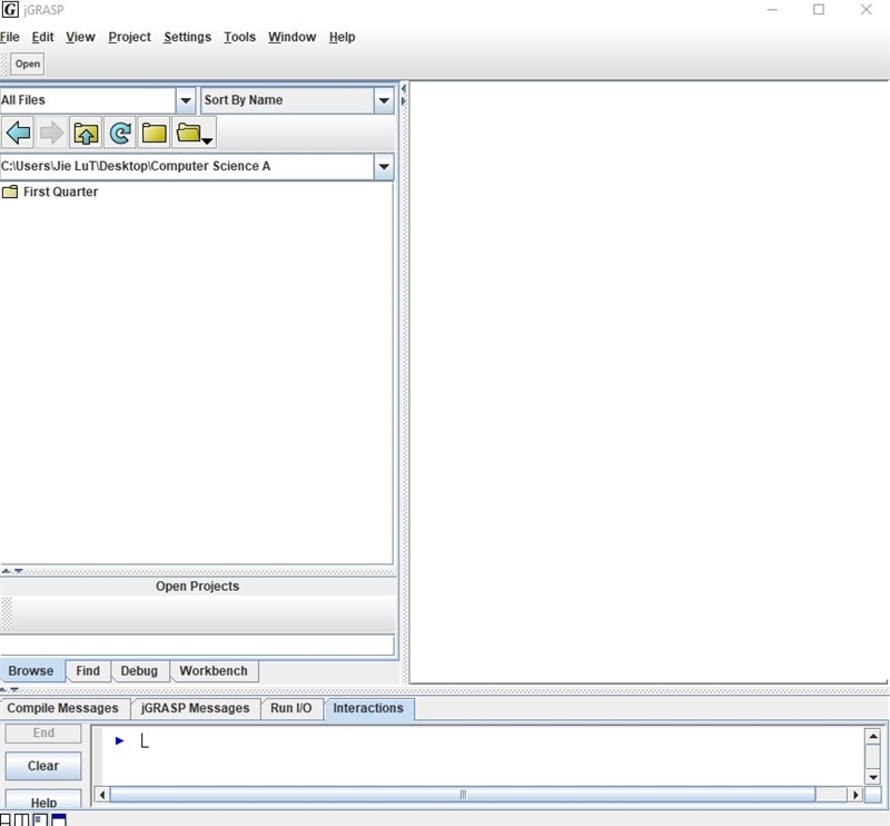 I just started jGrasp using java. For some reason, there isn't a toolbar with the-example-1