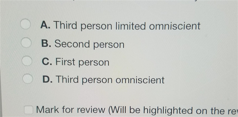 which point of view tells the story from main characters perspective, using the pronouns-example-1