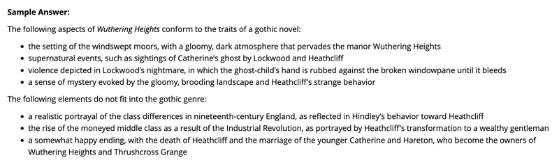 Wuthering Heights has qualities of a gothic novel, but it also differs from examples-example-1