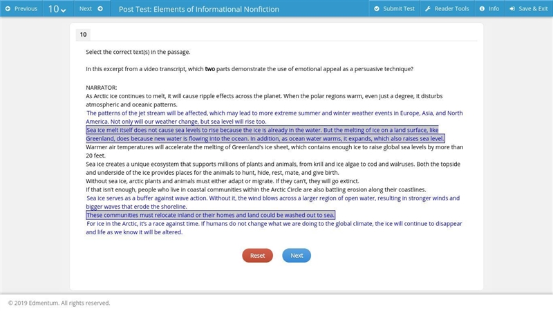 In this expert from a video transcript which sentence demonstrates the use of emotional-example-1