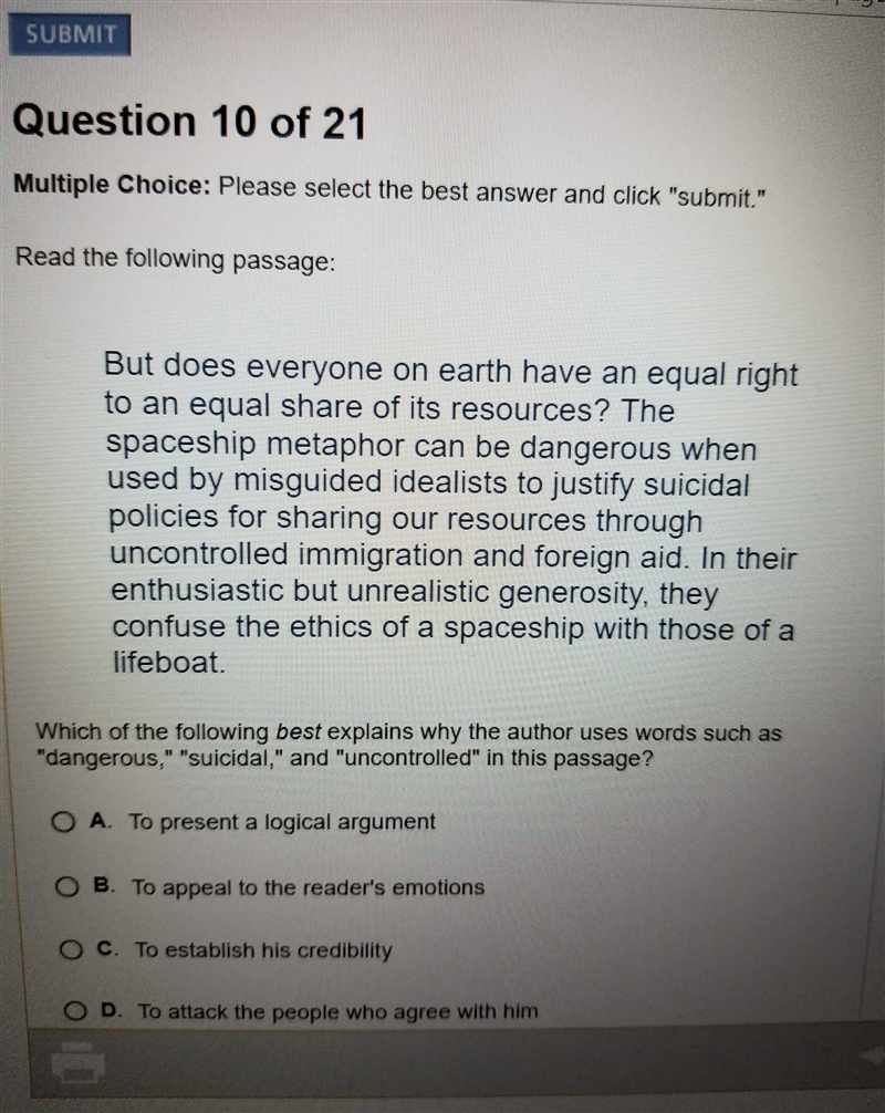 which of the following best explains why the author uses words such as "dangerous-example-1