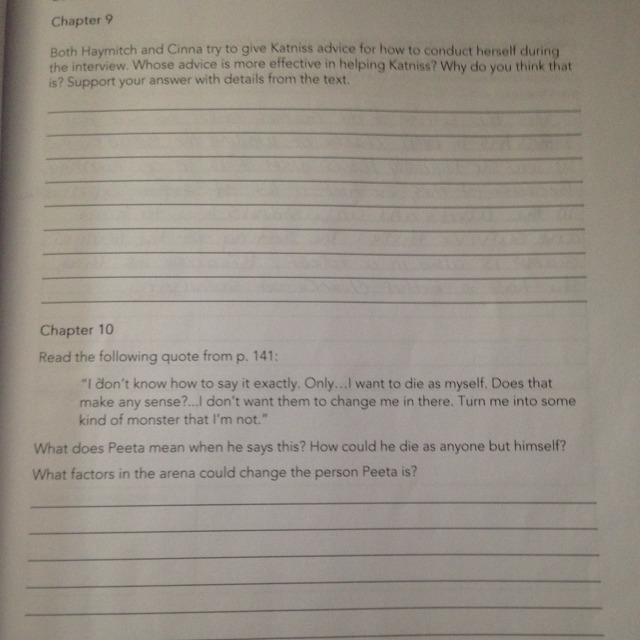 *The hunger games * I need help with both of these questions-example-1