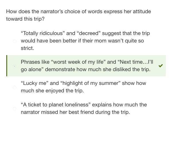 Read the passage. Summer Vacation Everyone kept telling me that a summer trip to Hawaii-example-1