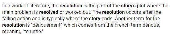 Which plot element answers all the questions raised in the story and ties up all the-example-1