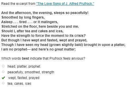 Read the excerpt from "The Love Song of J. Alfred Prufrock." And the afternoon-example-1