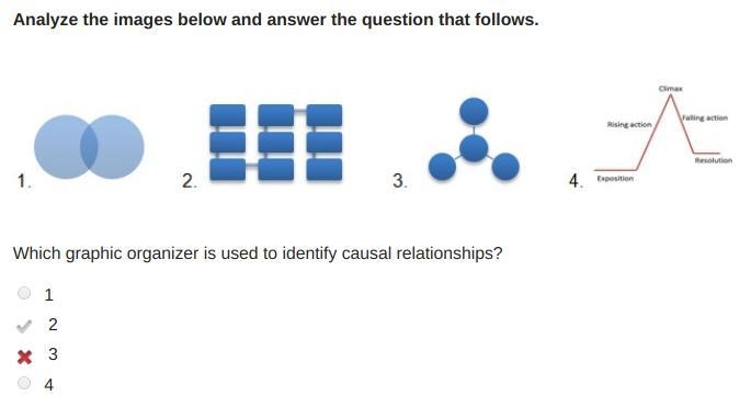 Which graphic organizer is used to identify causal relationships? 1 2 3 4-example-1