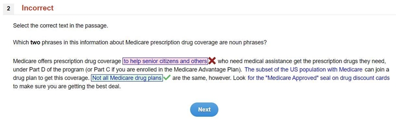 Which phrases in this information about Medicare prescription drug coverage are noun-example-1